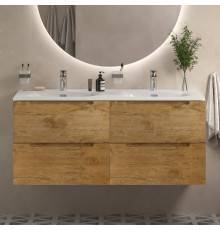 Тумба с раковиной BelBagno Etna 120 для двоих, rovere nature, раковина BB-8099-120-2