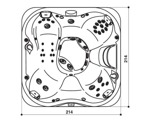 Jacuzzi J355 Минибассейн 214х214х94см, отдельноJacuzzi J355 Минибассейн 214х214х94см, отдельностоящий, панель Smoked Ebony, цвет акрила Midhight. ZC62ZY0EW40