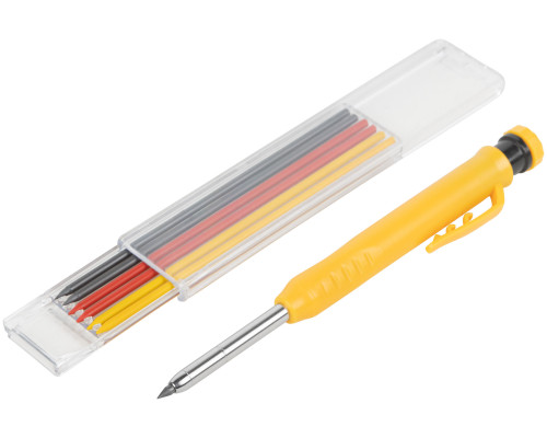 Карандаш строительный автоматический, 6 сменных грифелей FIT 04321