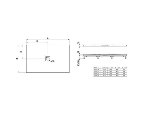 Laufen Solutions Душевой поддон 140x80см., ультратонкий, прямоугольный, Marbondreg;, цвет: белый матовый. 2.1344.4.000.000.1