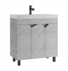 Тумба с раковиной Домино Vector 80 напольная, бетон, раковина Classica 80