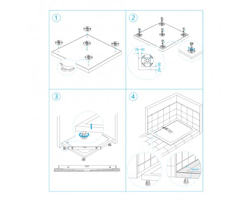 Душевой поддон прямоугольный RGW ST-G  900x1200