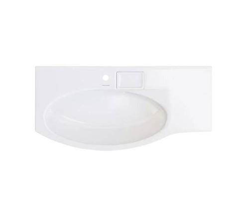 Kerama Marazzi Riva Раковина 100.7х48х15см., накладная, мебельная, с крепежом, левая, 1 отв., с переливом, цвет: белый глянцевый Kerama Marazzi Riva Раковина 100.7х48х15см., накладная, мебельная, с крепежом, левая, 1 отв., с переливом, цвет: белый глянцевый