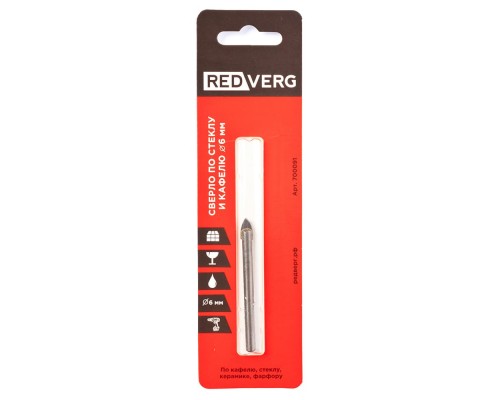 Сверло по стеклу и керамике REDVERG 6 мм(700091)