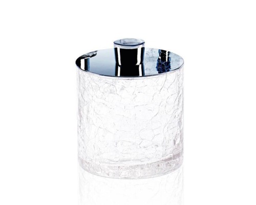 Decor Walther Crack DMD Баночка универсальная 9x11см, с крышкой, французское стекло Craquele, настольная, цвет: хром. 0933200 Decor Walther Crack DMD Баночка универсальная 9x11см, с крышкой, французское стекло Craquele, настольная, цвет: хром. 0933200