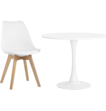 Обеденная группа Stool Group стол Tulip D90 + стул Frankfurt