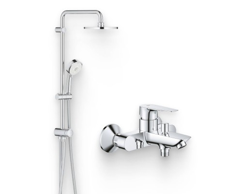Душевой комплект Смеситель Grohe BauEdge 23604001 + Стойка New Tempesta Cosmopolitan 27394002