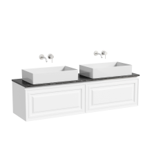 Тумба с раковиной Sancos Very 160, bianco, столешница черный мрамор TT160A1, раковина CN6070