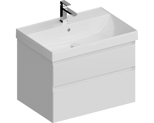 Тумба с раковиной Kerama Marazzi Cubo 70 подвесная, белая матовая Тумба с раковиной Kerama Marazzi Cubo 70 подвесная, белая матовая