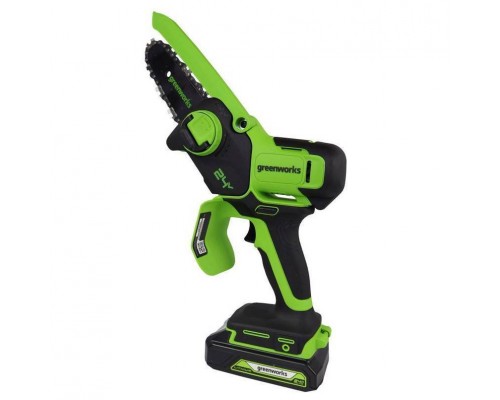 Пила цепная аккумуляторная Greenworks G24MCS10 (мини) (АКБ 2Ач и ЗУ) Пила цепная аккумуляторная Greenworks G24MCS10 (мини) (АКБ 2Ач и ЗУ)