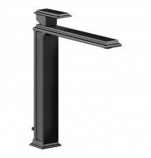 Gessi Eleganza Смеситель для раковины на 1 отверстие, высокий, с донным клапаном, цвет: черный металлик. 46003#706