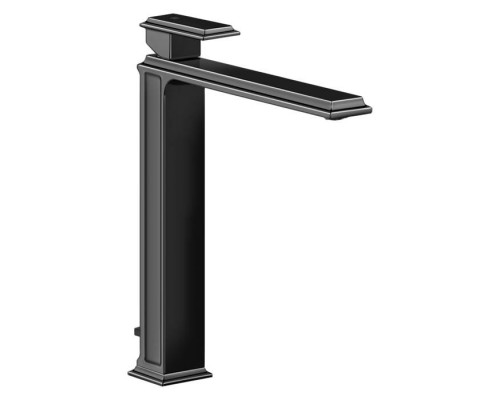 Gessi Eleganza Смеситель для раковины на 1 отверстие, высокий, с донным клапаном, цвет: черный металлик. 46003#706