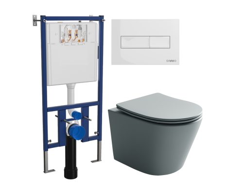 Комплект Унитаз подвесной Ceramicanova Balearica Rimless CN6000MH + Инсталляция DIWO 4501 + Кнопка 7320 белая
