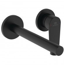 Ideal Standard Ceralife O Смеситель для раковины, настенный, излив: 18см., без донного клапана, для монтажа с A1313NU цвет: чёрный матовый. BE019XG