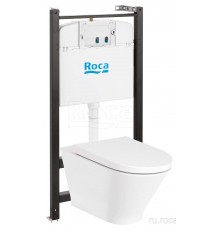 Roca 7.8931.0.500.0 The Gap Round !БЕЗ КНОПКИ! Унитаз подв. Rimless+инстляция+сиденье Supralit 893105000