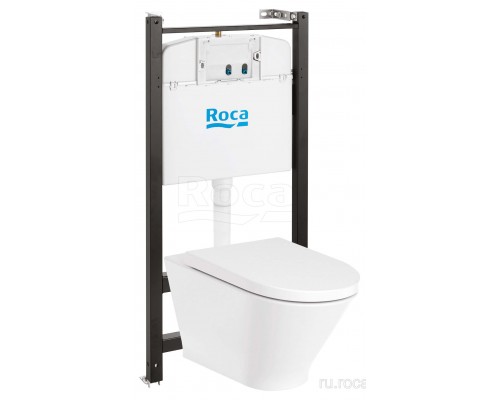 Roca 7.8931.0.500.0 The Gap Round !БЕЗ КНОПКИ! Унитаз подв. Rimless+инстляция+сиденье Supralit 893105000