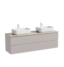 Тумба с раковиной Sancos Snob T 160, doha soft, столешница бежевая TT160A2X, раковина CN5043