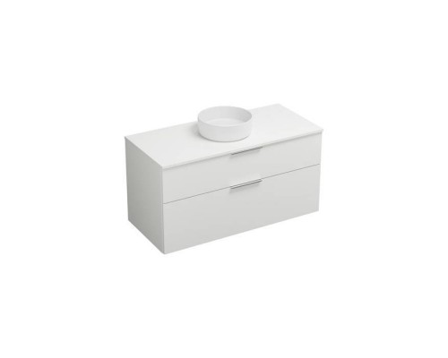 Burgbad Eqio Комплект мебели 120х55х60 см, с керамич. умыв. круглым по центру, цвет белый, без отв под смес, ручки GO252, цвет: белый матовый. SGUM120F2009GO252C0001*0