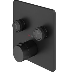 Термостатический смеситель встраиваемый Plumberia Selection PSBOX PSB2902NO С ВНУТРЕННЕЙ ЧАСТЬЮ, матовый черный