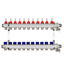 Комплект коллекторов Ридан SSM-11RF set с расходомерами и кронштейнами, 11 контуров 088U0961R