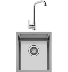 Комплект Мойка кухонная Seaman Eco Roma SMR-3438A + Смеситель MEGA Ege MG-PL10 хром