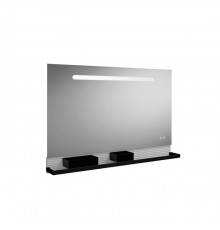 Burgbad FIUMO Зеркало 120x70x15 мм, подсветка LED, сенс выкл, обогрев, корпус Alu-Optik, 2 ящика ,рейлинг черные,панель FOT2 белая. SFXP120FOT2
