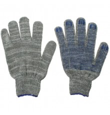 Перчатки х/б 5/10 Э с ПВХ точками серые (ГРАФИТ)