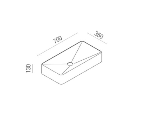 Agape Raso Раковина 70x35x130см., накладная, без отв., без перелива, с донным клапаном, Solid surface, цвет: белый матовый. ACER00385ZZ