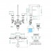 THG ICON-X TITANE A MANETTES Смеситель для раковины, 3 отв., с донным клапаном, цвет: полированное золото. U7K-F01-151