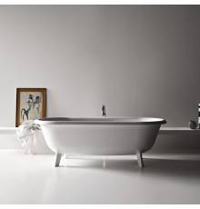 Agape Ottocento Small Ванна отдельностоящая 155x77.5x58 см, слив-перелив полированный хром, цвет: белый. AVAS0967ZZSP