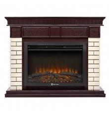 Комплект Электрокамин Electrolux EFP/P-2520LS N + Портал Firelight Bricks 25 камень бежевый, шпон темный дуб