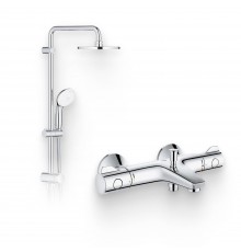Душевой комплект Термостат Grohe Grohtherm 800 34567000 для ванны с душем + Стойка New Tempesta 27389002
