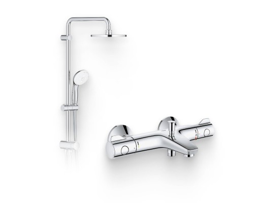 Душевой комплект Термостат Grohe Grohtherm 800 34567000 для ванны с душем + Стойка New Tempesta 27389002