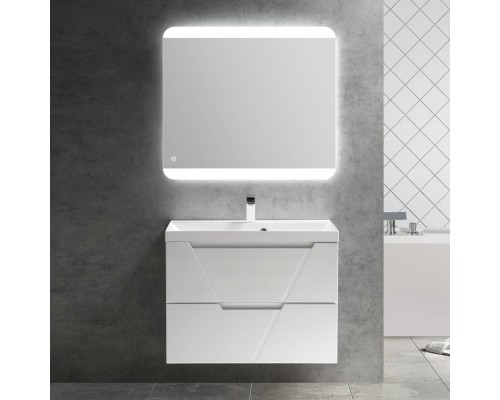 Мебель для ванной комнаты BelBagno Vittoria 80 подвесная, bianco opaco, белая глянцевая раковина