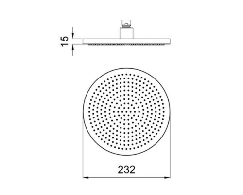Almar Velvet Верхний душ 23.2х23.2см., настенный, Velvet Rain, цвет: Gun Metal Brushed PVD. E044292.GM