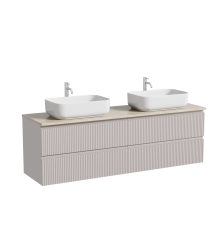 Тумба с раковиной Sancos Snob R 160, doha soft, столешница бежевая TT160A2X, раковина CN5043