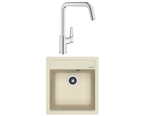 Комплект Мойка Florentina Липси 460 шампань + Смеситель Grohe Eurosmart
