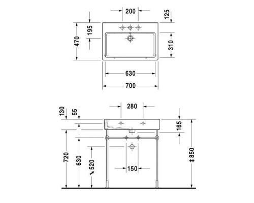 Duravit Vero Раковина накладная 70x47см, с 1 отв., с переливом, цвет: белый. 0454700000 Duravit Vero Раковина накладная 70x47см, с 1 отв., с переливом, цвет: белый. 0454700000
