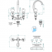 THG Pomme cristal lustreacute; or Смеситель для раковины, 3 отв., цвет: светлое золото. A46-F30-151