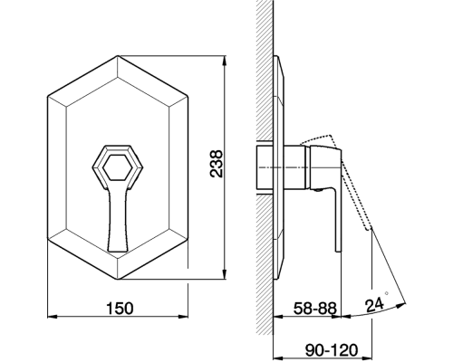 CISAL Cherie Однорычажный смеситель для душа, цвет: золото розовое/черный матовый. CH0030007E,  ZA00431004 Акция