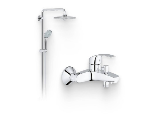 Душевой комплект Смеситель Grohe Eurosmart New 33300002 + Стойка Euphoria 27421002