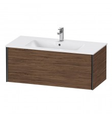 Duravit XViu Тумба подвесная 101x48x40см, с раковиной, 1 ящик, цвет: walnut dark/черный матовый. 2336100000,  XV40270B221