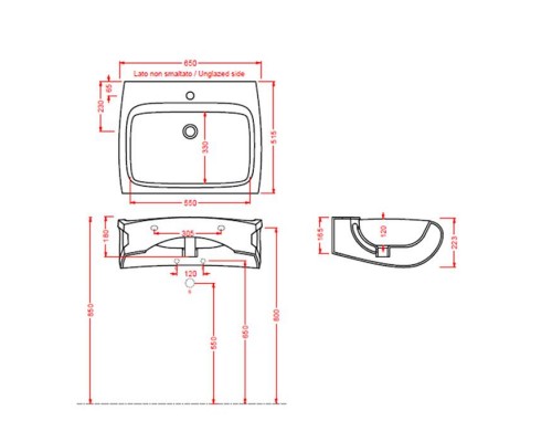 Artceram/Hidra HI-LINE Раковина 65х50 см, 1 отв., подвесная, цвет: черный. HIL004 03 00 nero*1 Artceram/Hidra HI-LINE Раковина 65х50 см, 1 отв., подвесная, цвет: черный. HIL004 03 00 nero*1