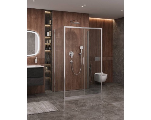 Душевой уголок Cezares Molveno AH 12 110+90 C Cr IV, 110х90 см, профиль хром, стекло прозрачное