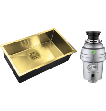 Комплект Мойка Zorg Inox PVD SZR-7444 bronze + Измельчитель Inox D