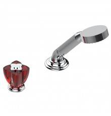 THG Petale de Cristal rouge Ручной душ на борт ванны, 2 отв., цвет: хром/красный хрусталь. U6C-A02-6532/60A