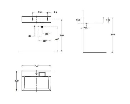 Kerama Marazzi Logica Раковина подвесная, 70х48см., с 1 отв., цвет: белый глянцевая. LO.wb.70.1 Kerama Marazzi Logica Раковина подвесная, 70х48см., с 1 отв., цвет: белый глянцевая. LO.wb.70.1