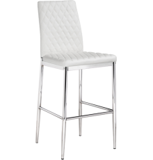 Барный стул Woodville Teon white, ножки chrome