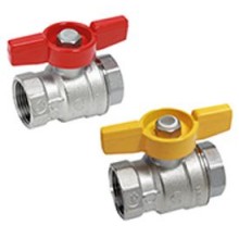 Краны шаровые Кран шаровой, R851, 1/2, ВВ, ручка-бабочка красная, хромированный GIA R851X023