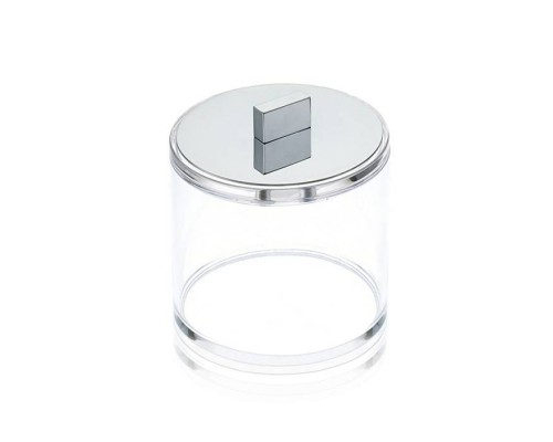Decor Walther Sky DMD L Баночка универсальная 11.3x12см, с крышкой, акрил, настольная, цвет: хром. 0981000